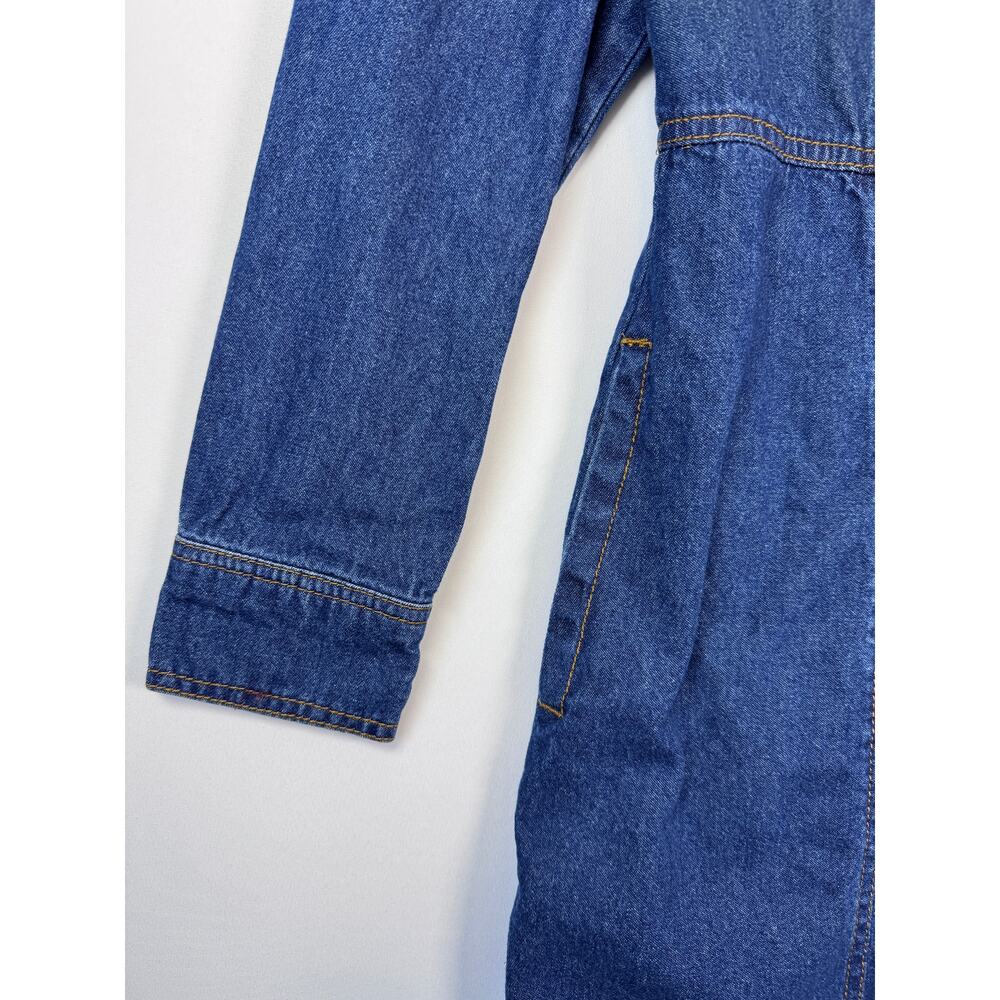 Frye Denim Shirt Dress Women XS Western Coastal Cowgirl Utility Mini Pockets - Picture 3 of 14